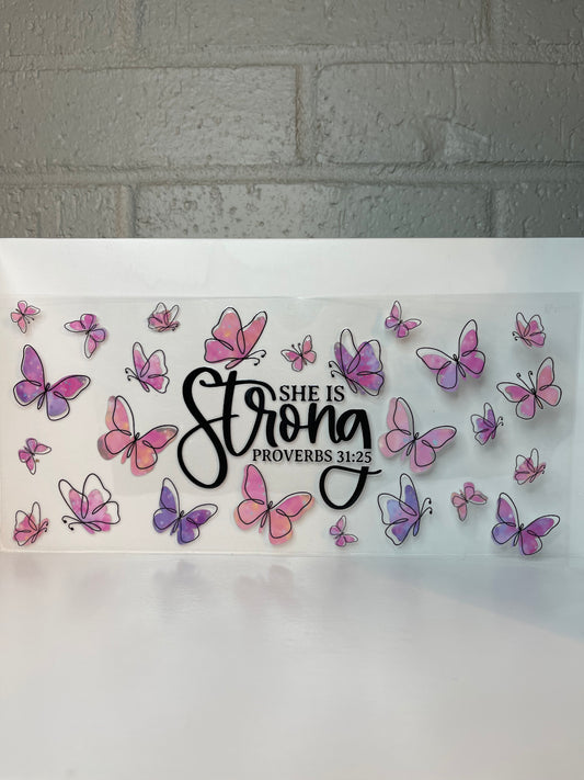 She is strong butterfly wrap