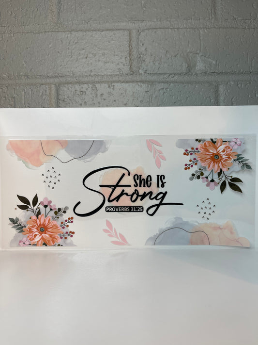 She is strong flower wrap