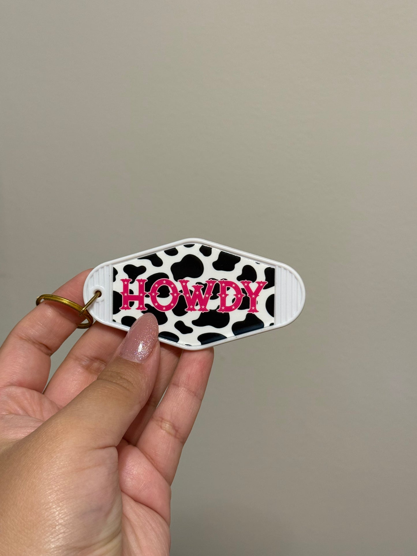 HOWDY COW PRINT - KEYCHAIN