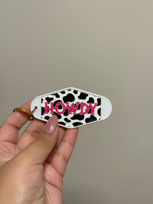 HOWDY COW PRINT - KEYCHAIN
