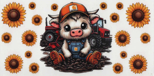 Cow in overalls