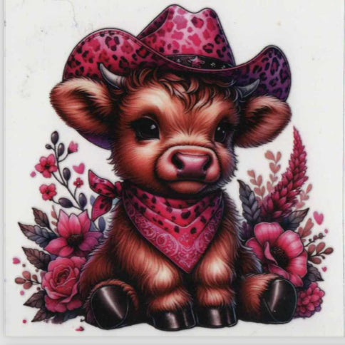 Cow with Pink hat